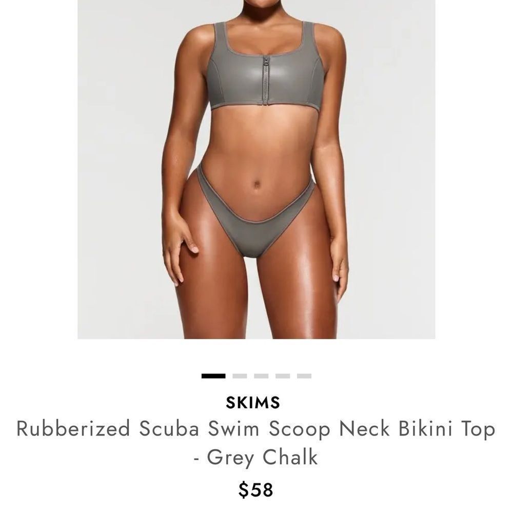 SKIMS Rubberized Scuba Bikini Set in Grey Chalk
